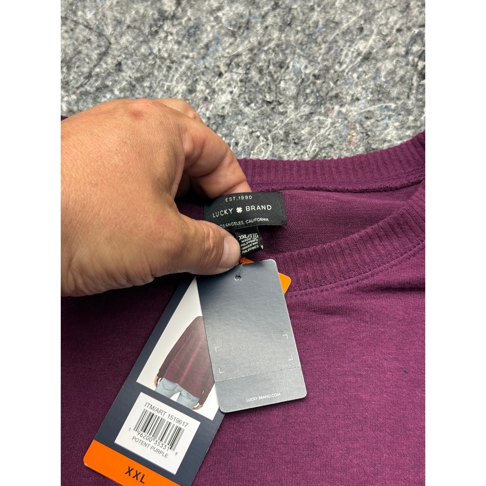 Lucky Brand Womens XXL Potent Purple Long Sleeve Crew Neck Pullover Top 7W07008 - Picture 3 of 9